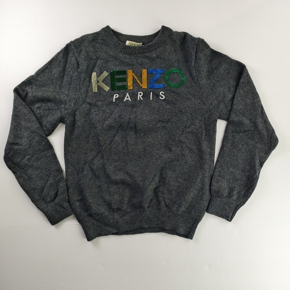 Kenzo Sweaters - Kenzo Paris Charcoal Cashmere Blend Sweater Kid 10A / 140 Women XS/S